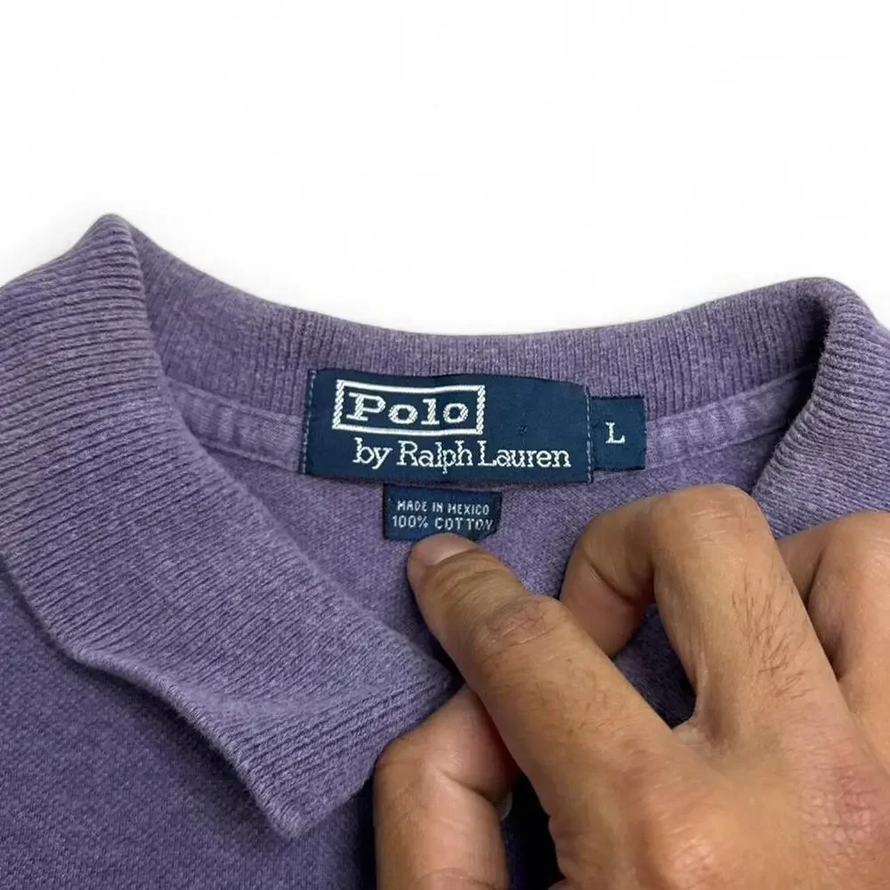Polo Ralph Lauren Purple Cotton Polo Shirt Size Large